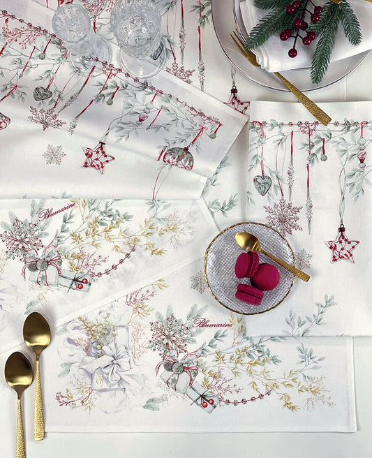 Set 3 canovacci Bianco Natale 50x70 -natalizio -Blumarine